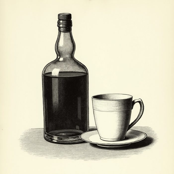 Bourbon and a coffee cup