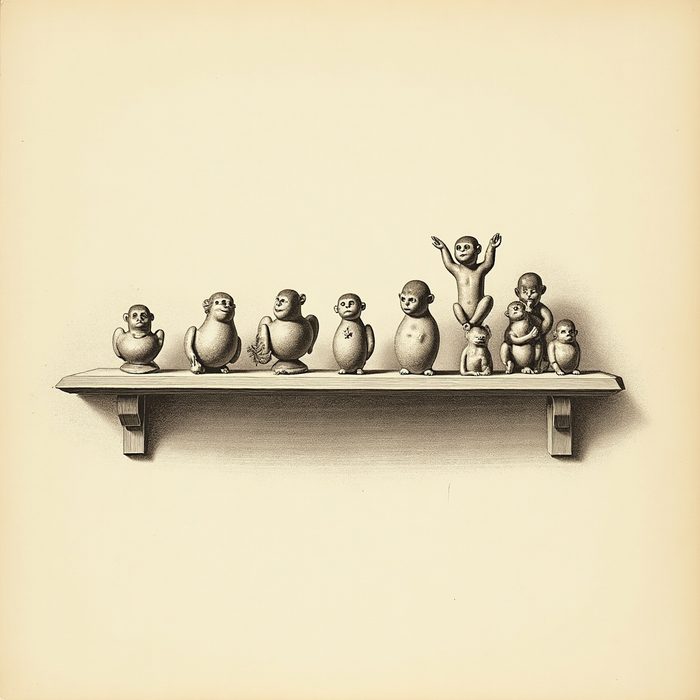 Shelf of figurines